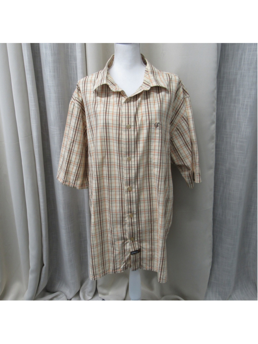 Vintage Southpole Y2K Plaid Button Up Shirt Mens XXL Beige Brown Streetwear